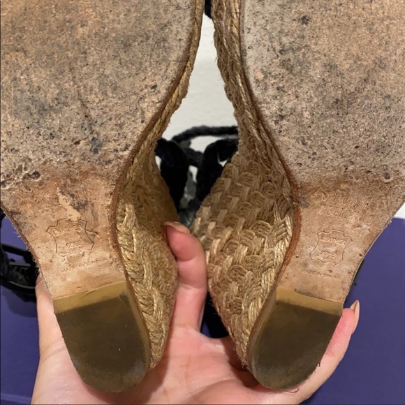 Stuart Weitzman Alex Nero Crochet Wedges - 7 - Picture 9 of 14